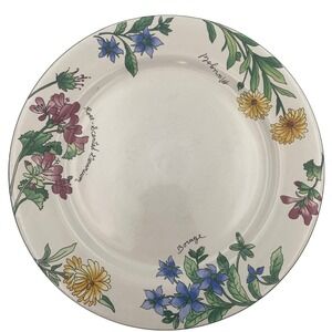 Sakura Majesticware Geranium Plate Botanical Floral Stoneware Dinner Plate 10.5"